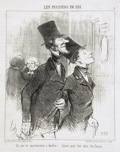 Um dia de espectáculo de beneficência! de Honoré Daumier