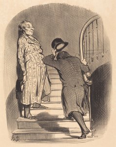 Um inquilino que paga pontualmente a sua renda de Honoré Daumier