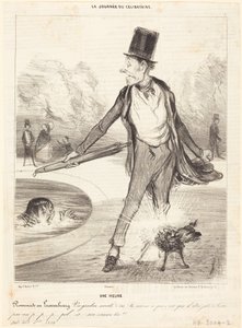 Uma hora - Passeio no Jardim do Luxemburgo de Honoré Daumier