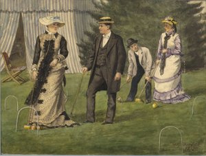 O jogo de croquet, 1875. de Horace Robbin Burdick