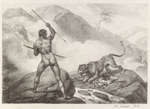 caçador africano de Emile Jean Horace Vernet