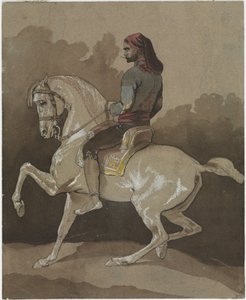 Árabe a cavalo, c.1800 (caneta, tinta, aguarela e guache)