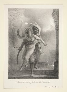 Conrad salva Gulnare de l de Emile Jean Horace Vernet