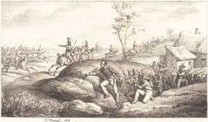Emboscada de infantaria contra os cossacos de Emile Jean Horace Vernet