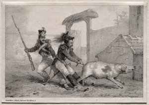 Saqueadores, segurem firme de Emile Jean Horace Vernet