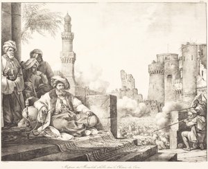 Massacre dos mamelucos rebeldes no Castelo do Cairo de Horace Vernet