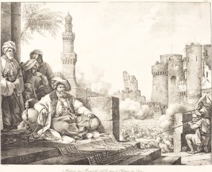 Massacre dos rebeldes mamelucos no castelo do Cairo de Emile Jean Horace Vernet