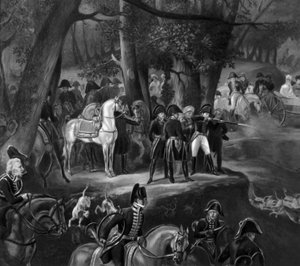 Caça Napoleão I na floresta de Fontainebleau de Emile Jean Horace Vernet