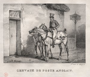 Cavalos postais, 1823. de Emile Jean Horace Vernet