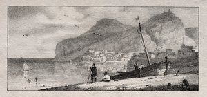 Vista de um porto de Emile Jean Horace Vernet