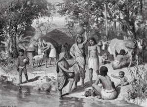 Arianos estabelecidos na Índia, Sacrifício ao ar livre (litografia)