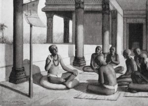 Sankaracharya fala do Deus Único, 815 d.C. (litografia) de Horace van Ruith