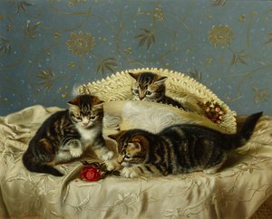 Gatinhos até o Mal (óleo sobre tela)