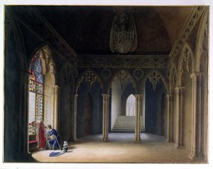 A partida dos cavaleiros (aquarela) de Hortense de Beauharnais