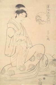 Konosato de Takeya Sentado, Segurando um Queimador de Incenso. de Hosoda Eishi