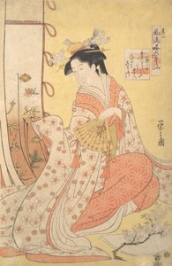 Ono no Komachi: Number Two Sono ni, da série Stylish Parodies of the Six Poetic..., década de 1790. de Hosoda Eishi
