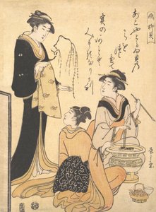 A concha de salgueiro Yanagi-kai, de um conjunto sem título de gravuras de beleza sobre o tema de S..., ca. 1791. de Hosoda Eishi