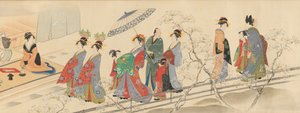 Três deuses da boa sorte Visite Yoshiwara ..., início do século XIX. de Hosoda Eishi