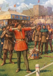 "Robin Hood no May-Day Revels" (lito colorido) de Howard Davie