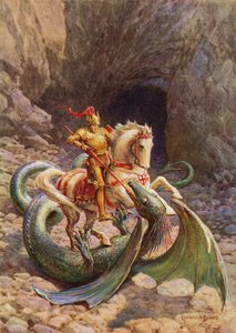 São Jorge e o Dragão (lito colorido) de Howard Davie