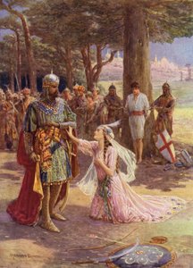 São Tiago de Espanha e a Princesa Celestina (cor litho) de Howard Davie