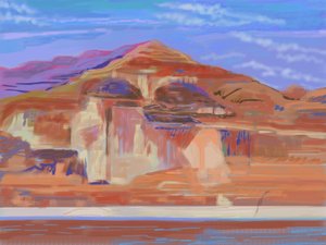 Penhascos pintados, Lake Powell (arte de computador)