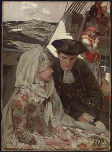 Palavras reconfortantes (óleo sobre tela) de Howard Pyle