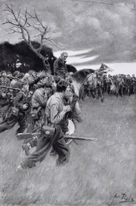 "Seu exército se separou e o seguiu, chorando e soluçando", ilustração do "General Lee como eu o conheci" por ARH Ranson, pub. na revista Harper&39;s, 1911 de Howard Pyle