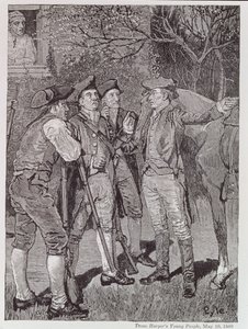 Paul Revere em Lexington, de jovens de Harper, 1889 de Howard Pyle