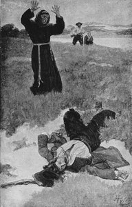 O Assassinato de La Salle, ilustração de "La Salle e a Descoberta do Grande Oeste", de Francis Parkman de Howard Pyle