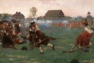 A luta em Lexington Common, 19 de abril de 1775 de Howard Pyle