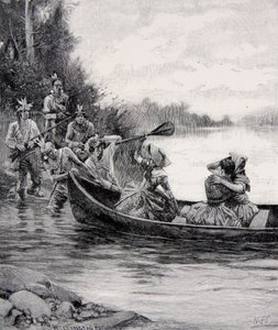 A captura de Elizabeth e Frances Galloway, publicada na revista Harper&39;s Magazine, em junho de 1887 de Howard Pyle