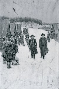 Washington e Steuben em Valley Forge, ilustração de "General Washington" por Woodrow Wilson, pub. na revista Harper&39;s, em julho de 1896 de Howard Pyle