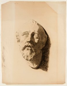 Desenho de molde de cabeça de homem de Howard Russell Butler
