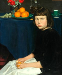 Julie com as laranjas (óleo sobre tela)