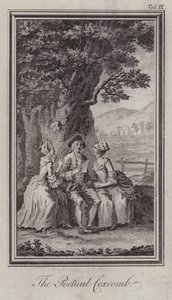A Coxcomb Poética (gravura) de Hubert (after) Gravelot