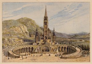 Notre-Dame de Lourdes (litografia a cores) de Hubert Clerget