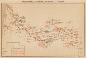 Pelerinages De La Guyenne Du Rouergue Et Du Quercy (litografia a cores) de Hubert Clerget