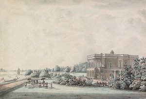 Casa do jardim de Lady Teignmouth nas margens do Hooghly, Calcutá, após 1797 de Hubert Cornish