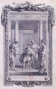 Cinna ou A Clemência de Augusto, tragédia de Pierre Corneille (1606-1684), gravura de Gravelot (1699-1773)