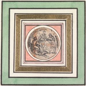 Design para uma Medalha: Frederick e Augusta, Príncipe e Princesa de Gales de Hubert Francois Gravelot