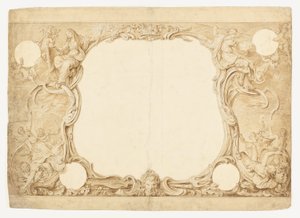 Projeto para uma borda ornamental, usado para circundar o gráfico geral na tapeçaria de John Pine