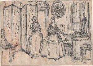 Estudo para «Sobre o poder do guardião», vinheta gravada em «Canções na ópera Flora» de Hubert Francois Gravelot