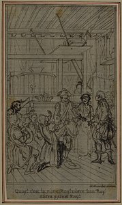 Estudo para vinheta-frontispício de "La Partie de Chasse de Henri IV", Ato III, de Colle de Hubert Francois Gravelot