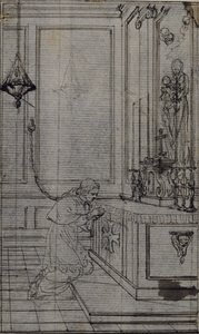 Estudo para vinheta em "Vie du Venerable don Juan de Palafox" de Abbé Dinouart, p. 256 de Hubert Francois Gravelot