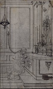 Estudo para vinheta em "Vie du Venerable don Juan de Palafox" de Abbé Dinouart, p. 256 de Hubert Francois Gravelot