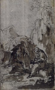 Estudo para vinheta em "Vie du Venerable don Juan de Palafox" de Abbé Dinouart, p. 391 de Hubert Francois Gravelot