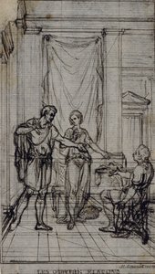 Estudo para vinheta em "Contes Moraux" de Jean François Marmontel de Hubert Francois Gravelot