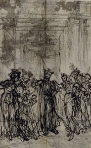 Estudo para vinheta em "Contes Moraux" de Jean François Marmontel de Hubert Francois Gravelot