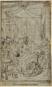 Estudo para uma ilustração em Tácito "Tiberius, or The Six First Books of the Annals" Livro II, Vol. 1 de Hubert Francois Gravelot